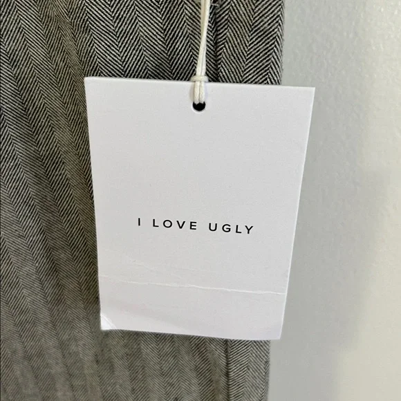 I Love Ugly Slim Kobe Pants Gray Herringbone
